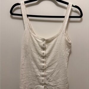 Free People Cream Button-Front Camisole